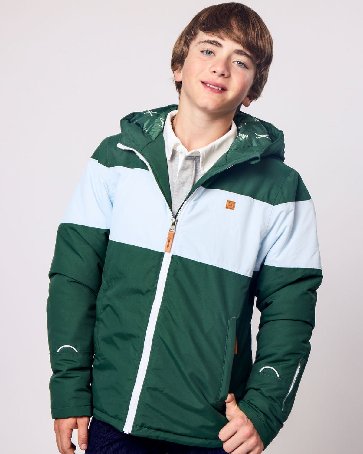 Kids Winter Coat in Ivy Green