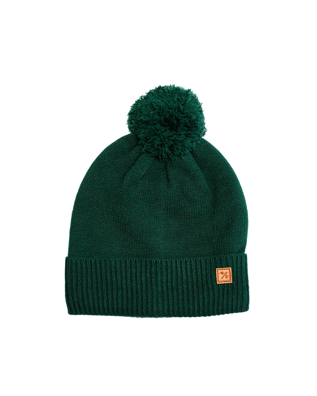 Knit Pom Hat in Ivy Green