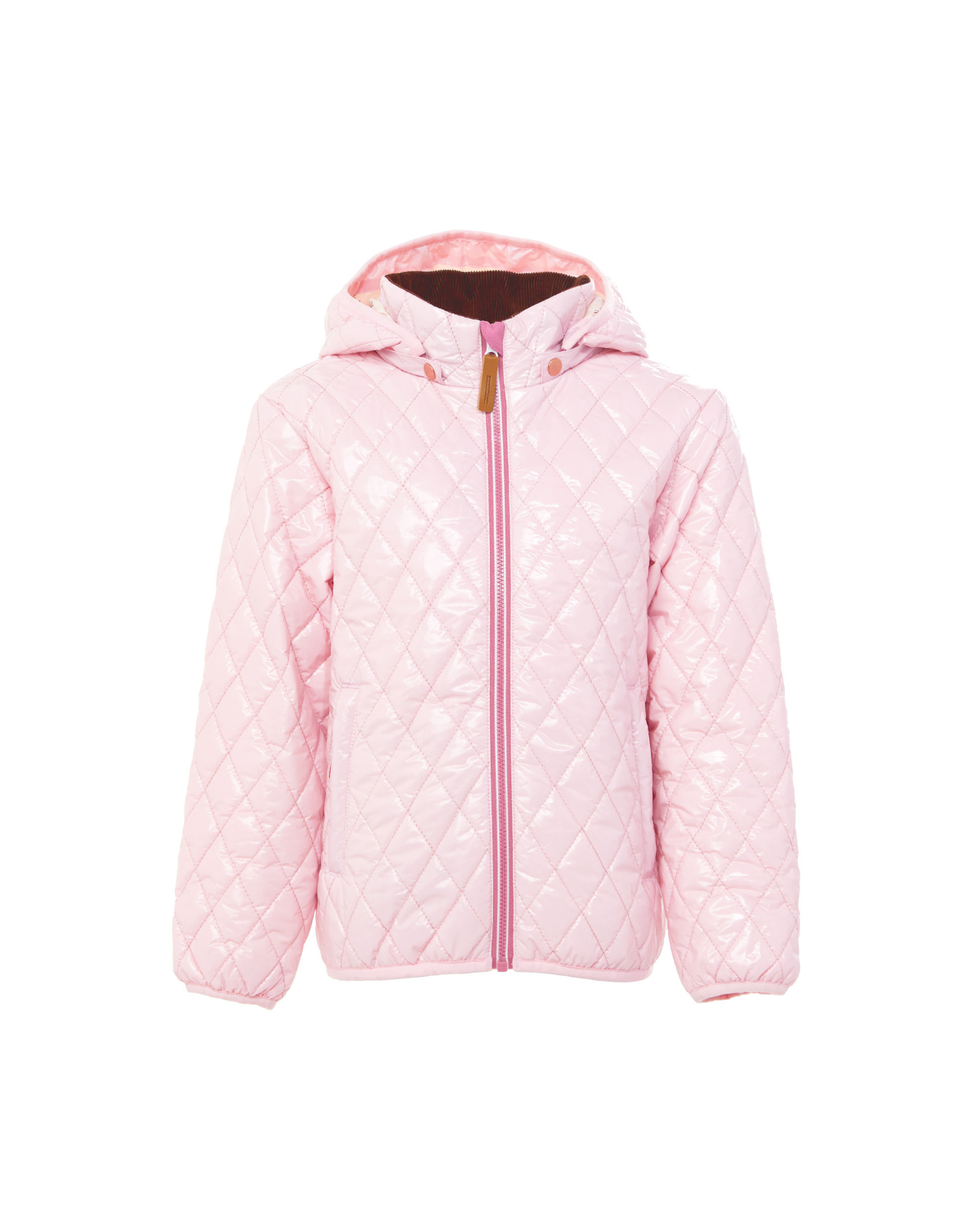 Kids Shiny Ballerina Pink Quilted Puffer Jacket