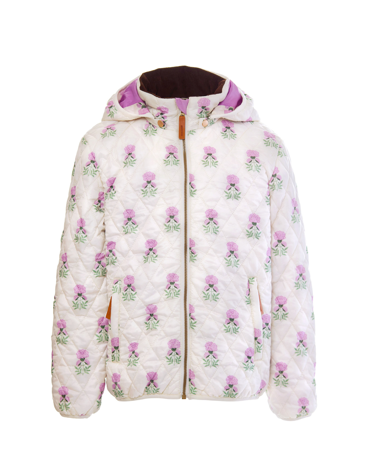 Kids Puffer Jacket in Winter White Marigold