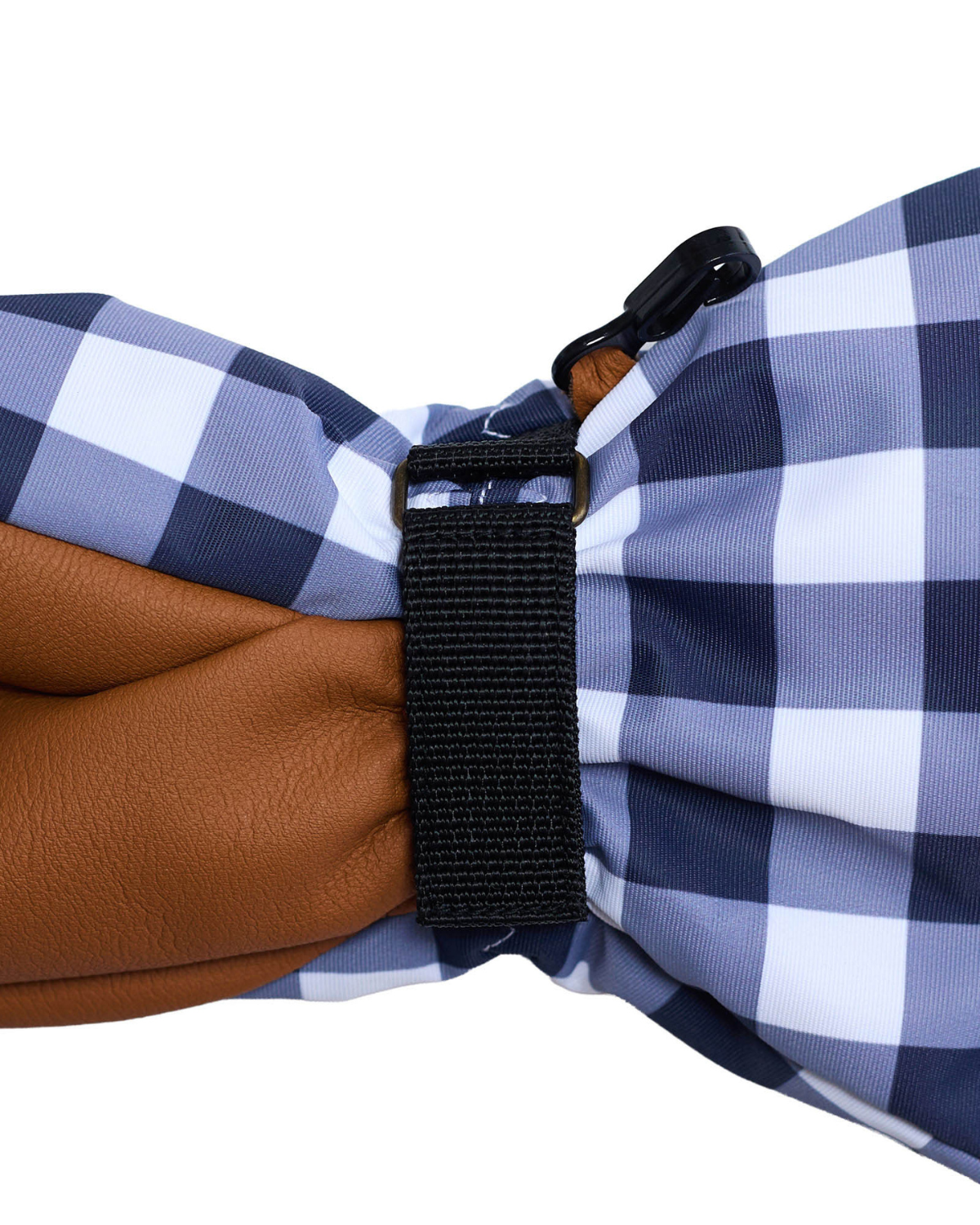 Women's Waterproof Mitten in Navy Gingham