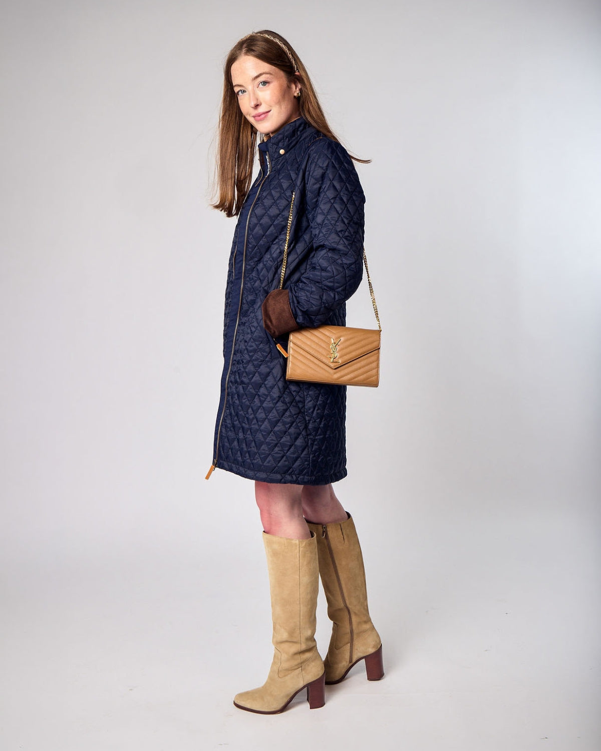 Women's Puffer Jacket in Navy Blue