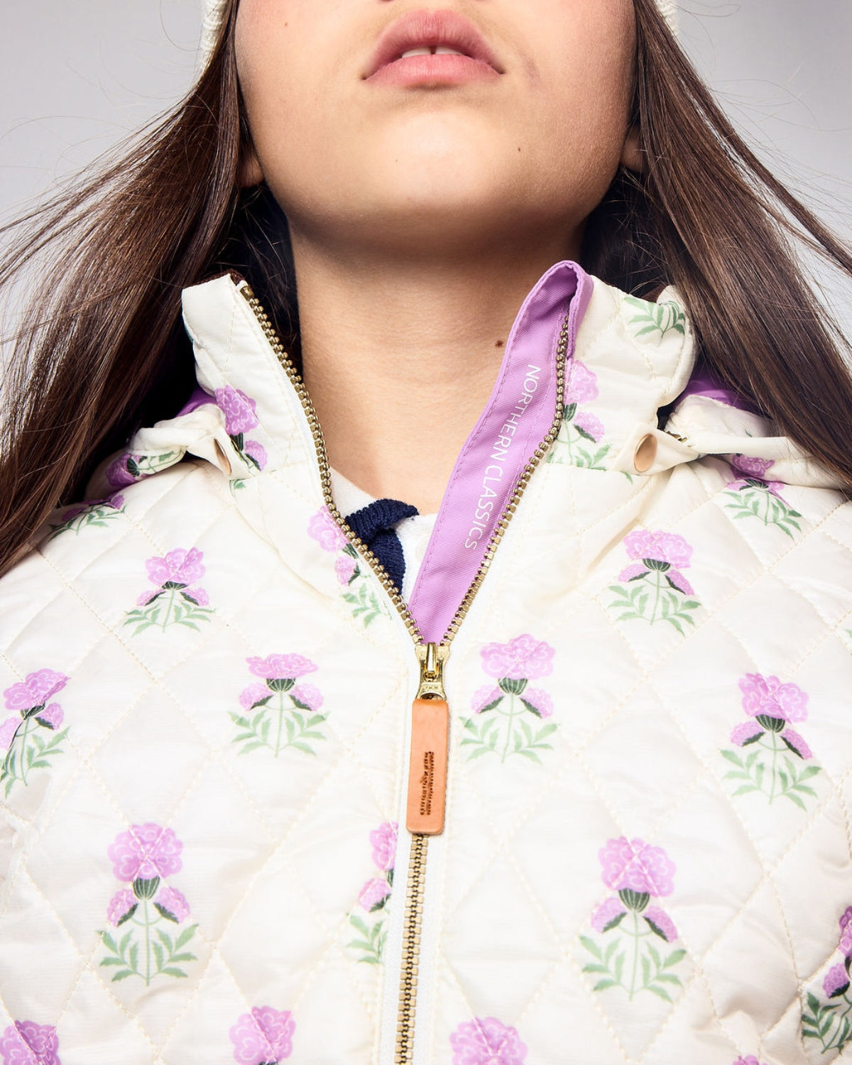 Kids Puffer Jacket in Winter White Marigold