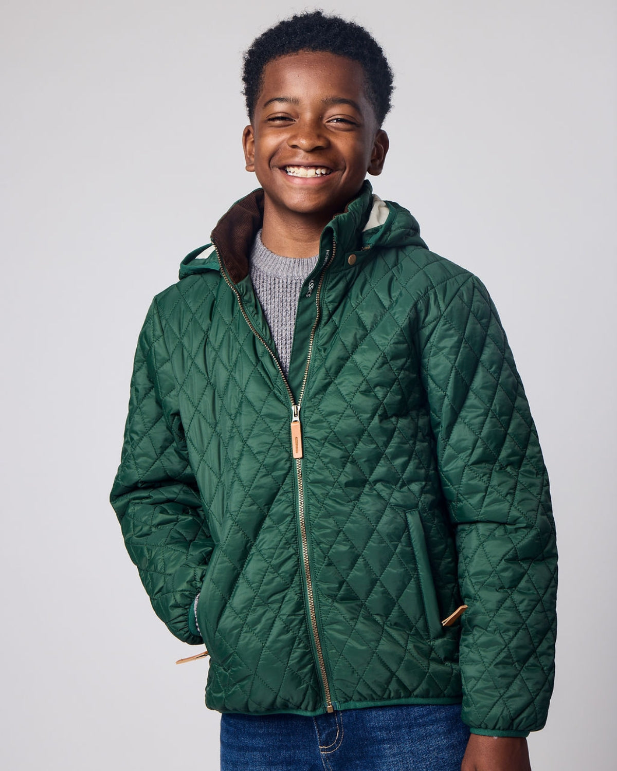Kids Puffer Jacket in Ivy Green