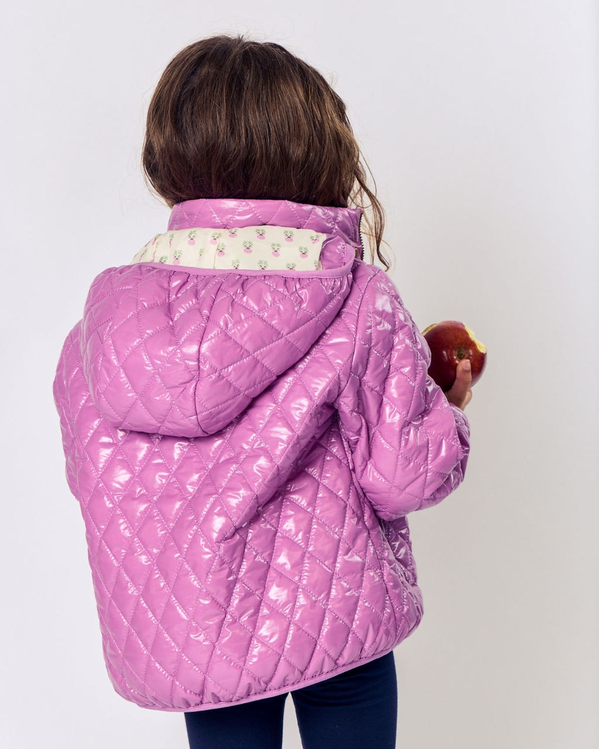 Kids Puffer Jacket in Hi-Gloss Pink Lavender