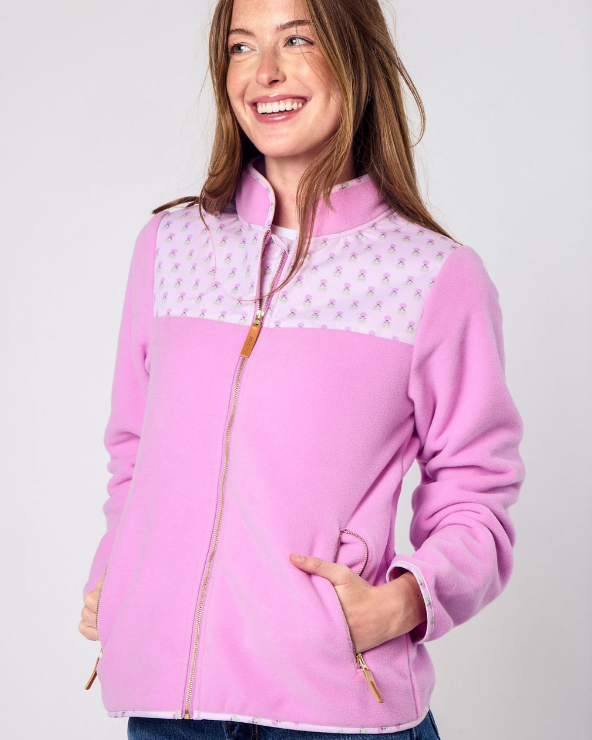 Women's Fleece Jacket in Pink Lavender
