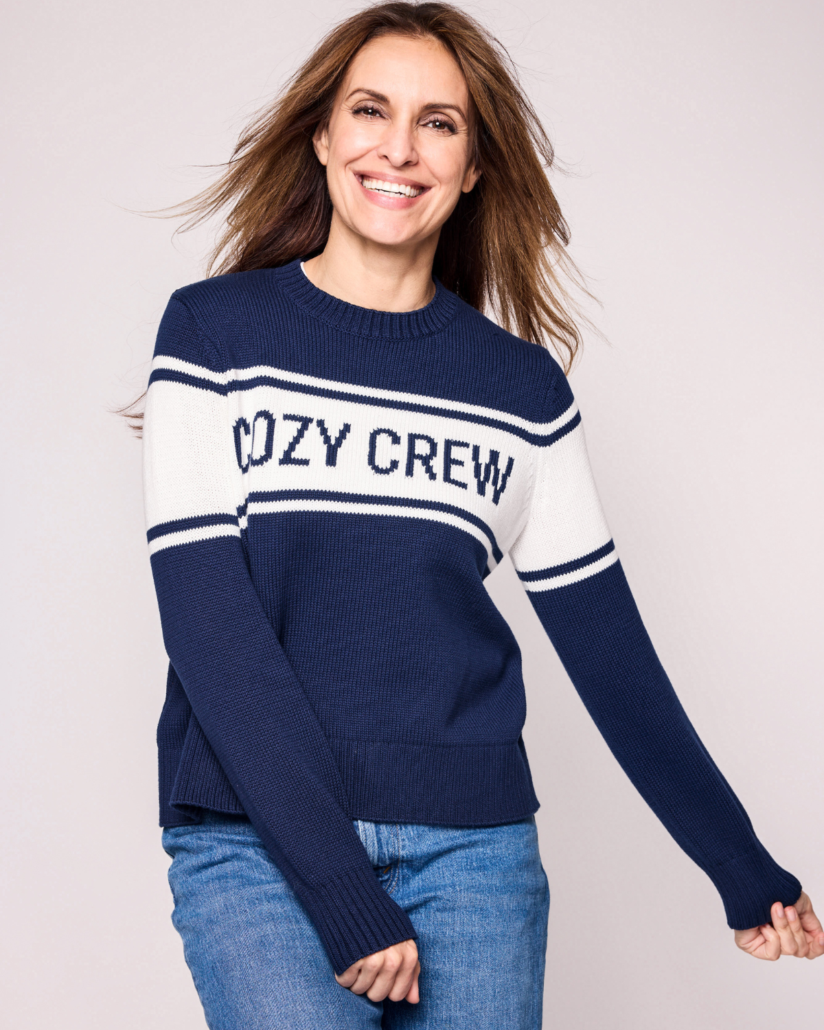 Women's Navy Cozy Crew Sweater