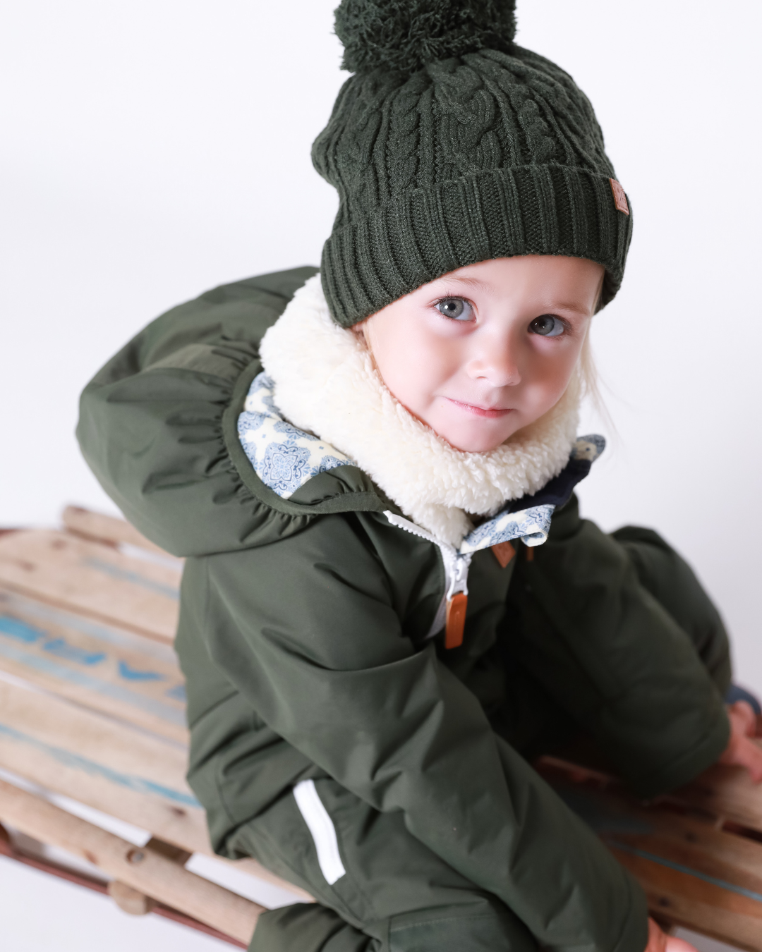 Mosaic Snowsuit in Olive Green