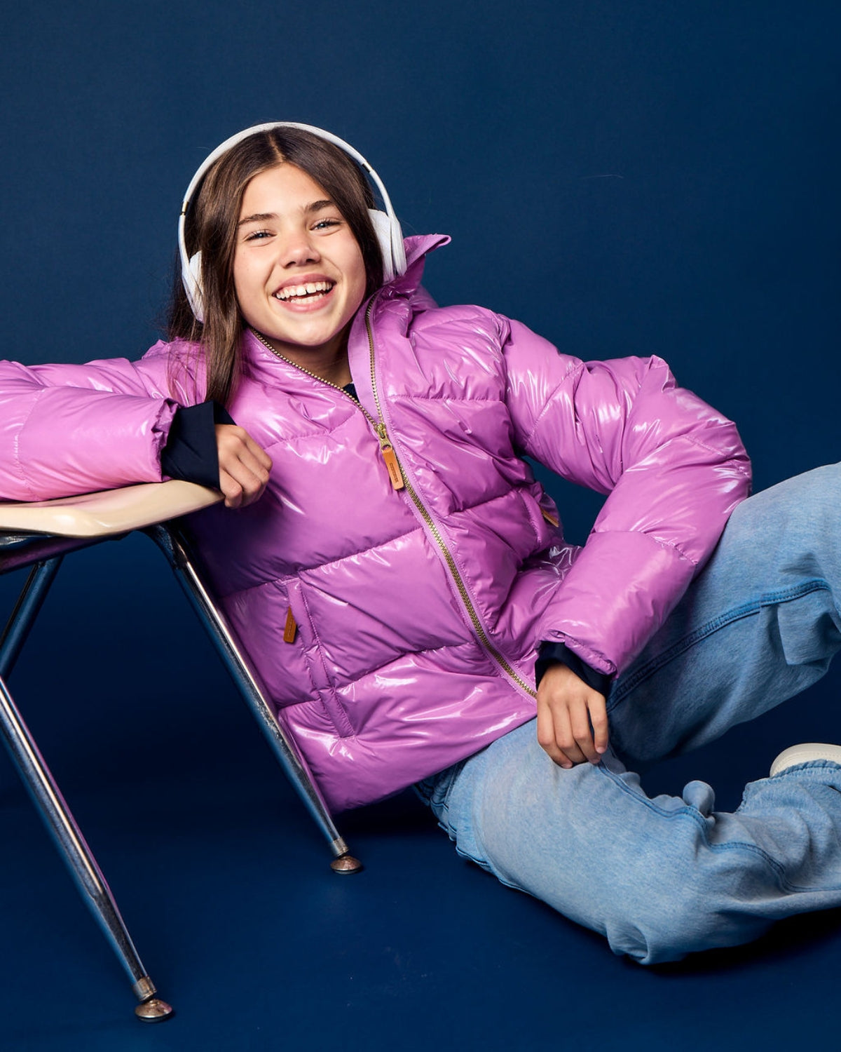 Kids Ultra Puff Coat in Hi-Gloss Pink Lavender