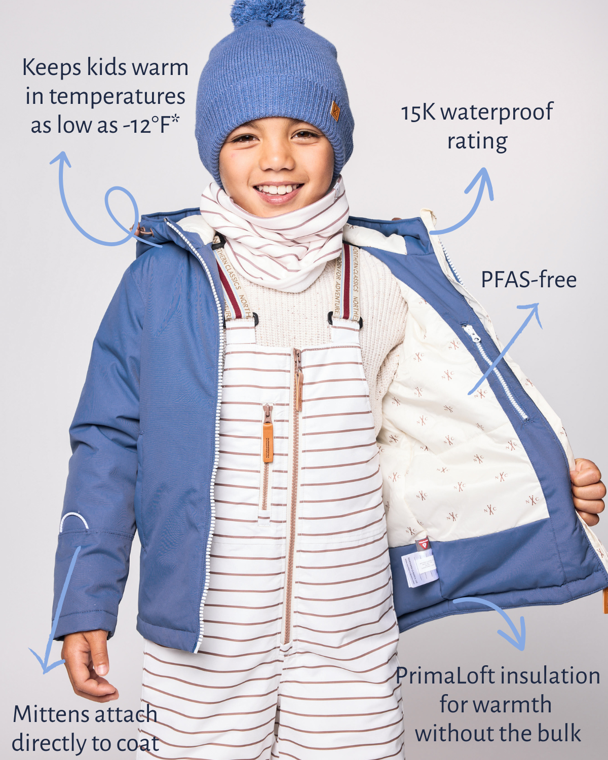 Kids Mountain Blue Winter Coat