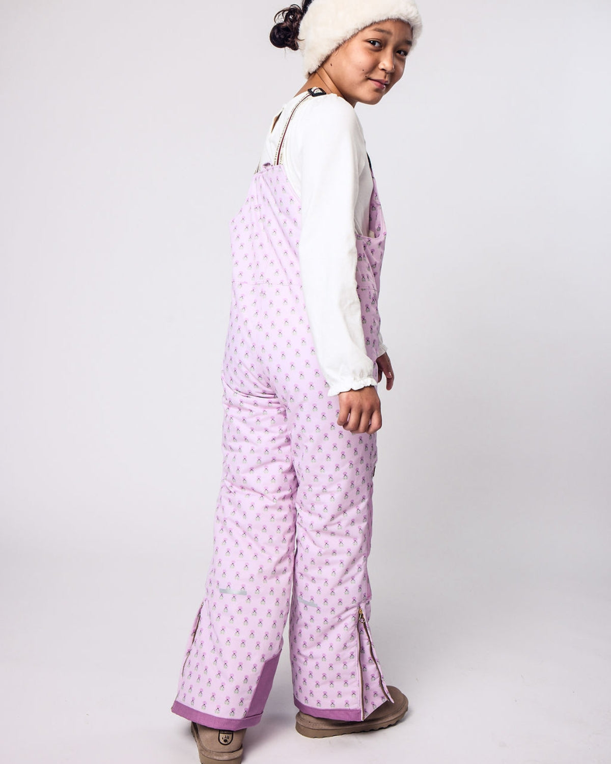 Kids Snow Pant in Pink Marigold