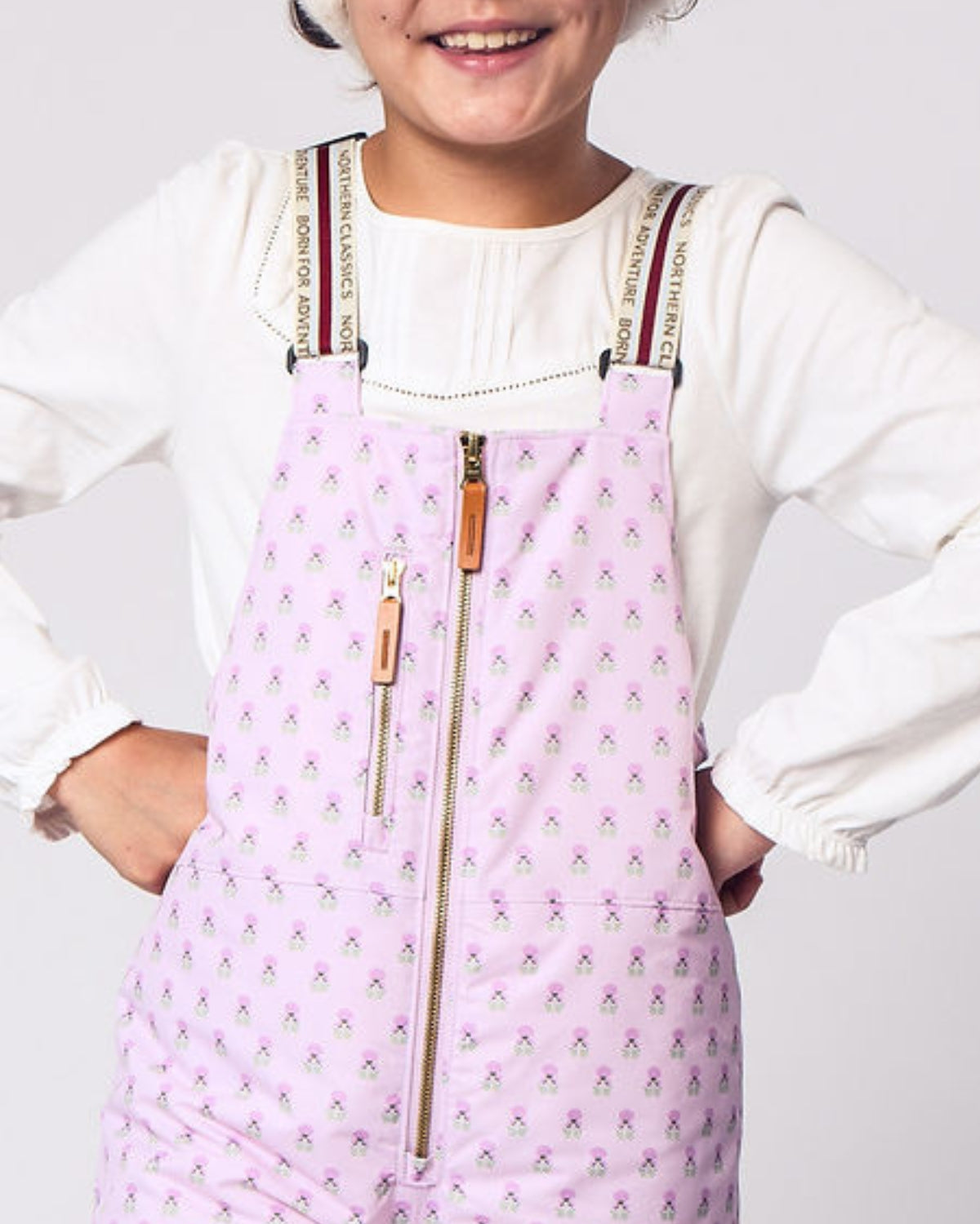 Kids Snow Pant in Pink Marigold