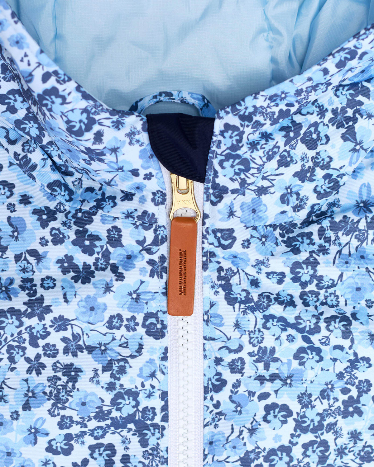 Kids Winter Coat in Blue Ditsy Floral