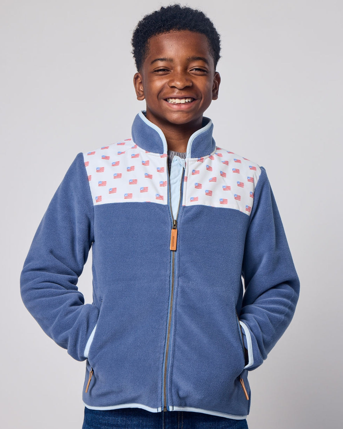 Kids American Flag Fleece Jacket