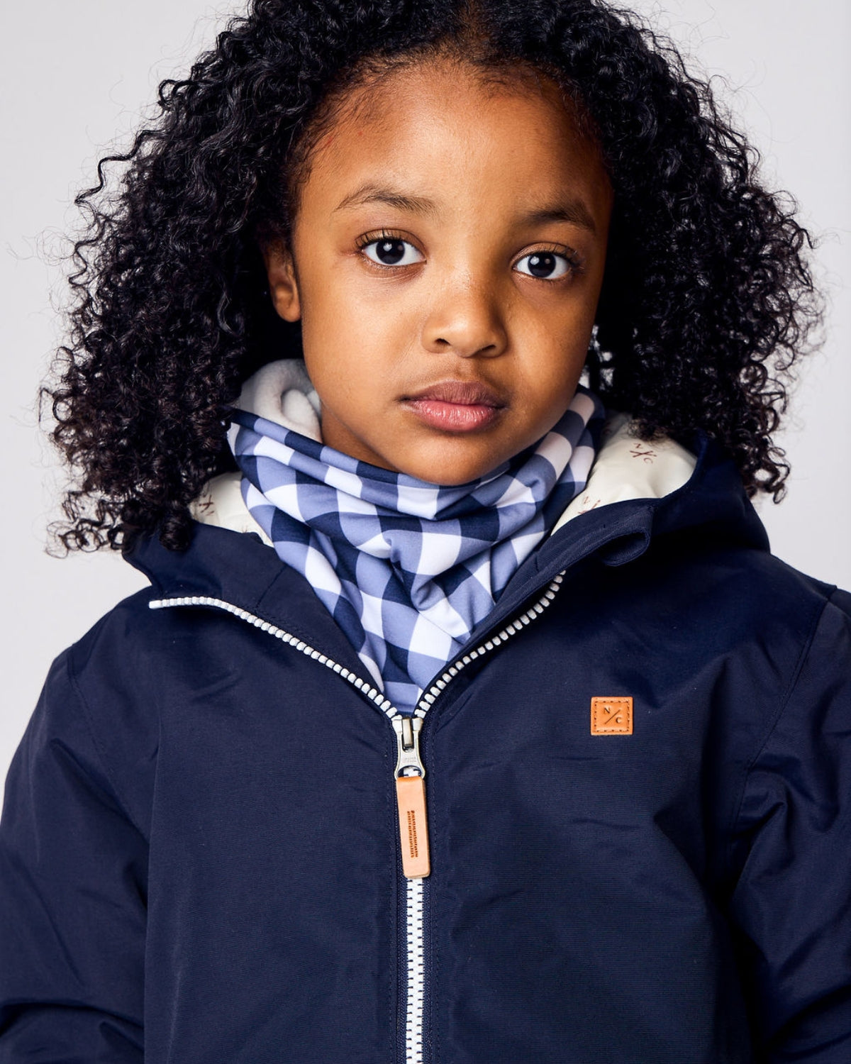 Neck Warmer in Navy Gingham