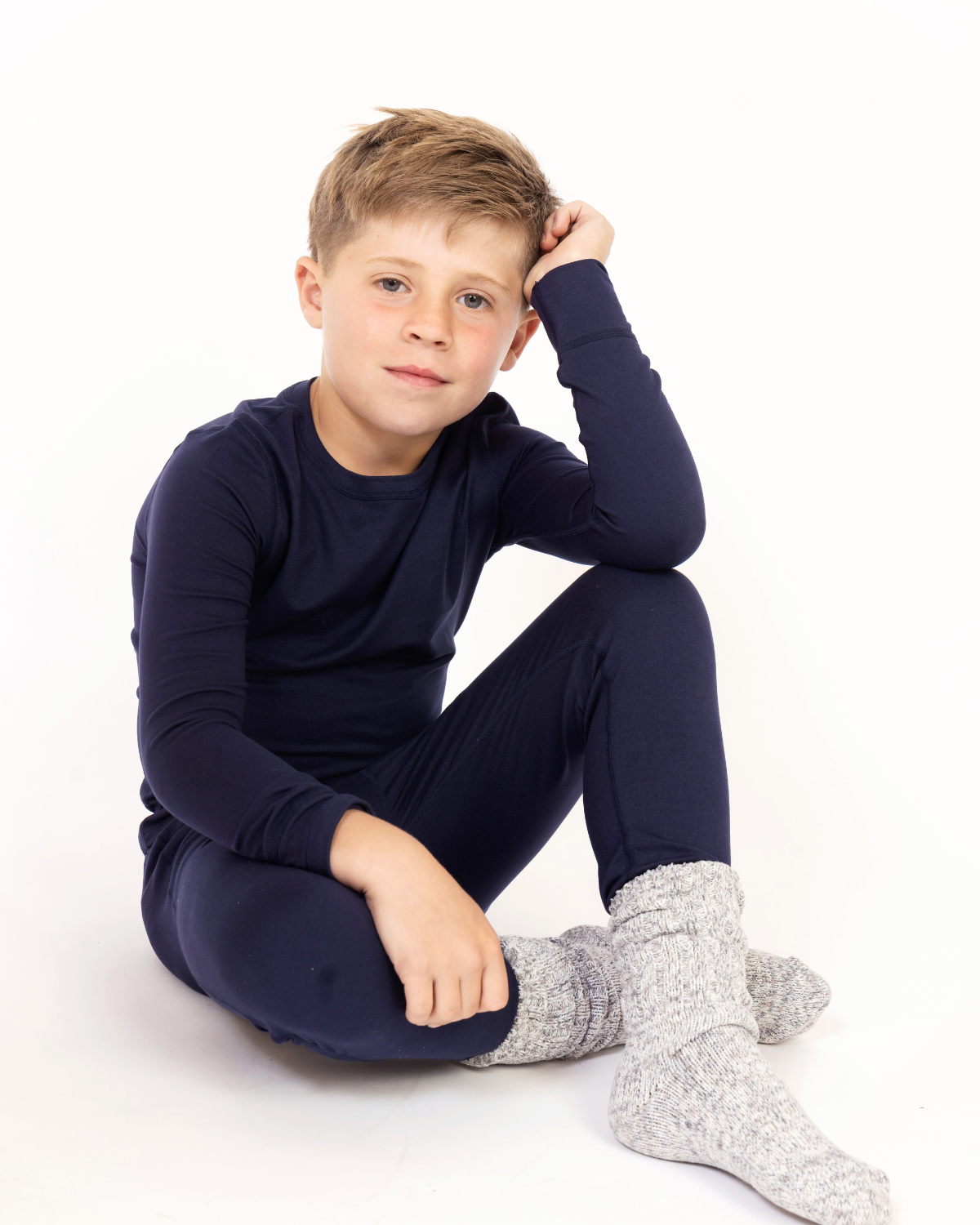 Kids Base Layer Set in Navy Blue