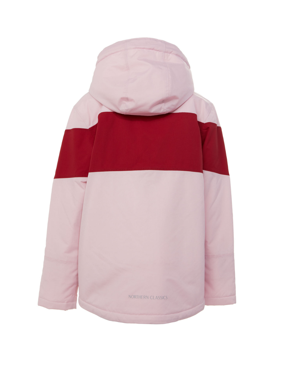 Kids Ballerina Pink Winter Coat with Red Rugby Stripe