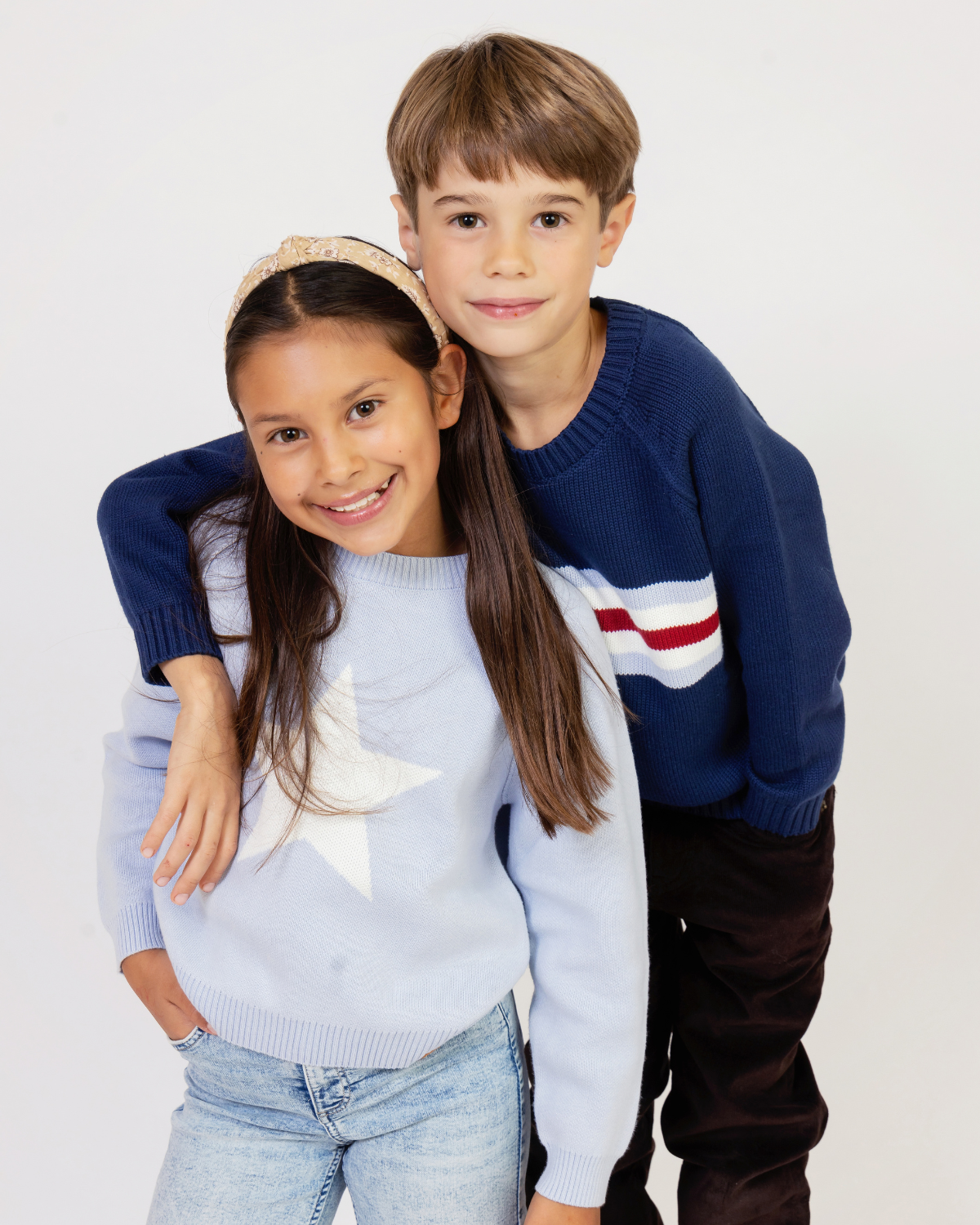 Kids Après Star Sweater in Light Blue