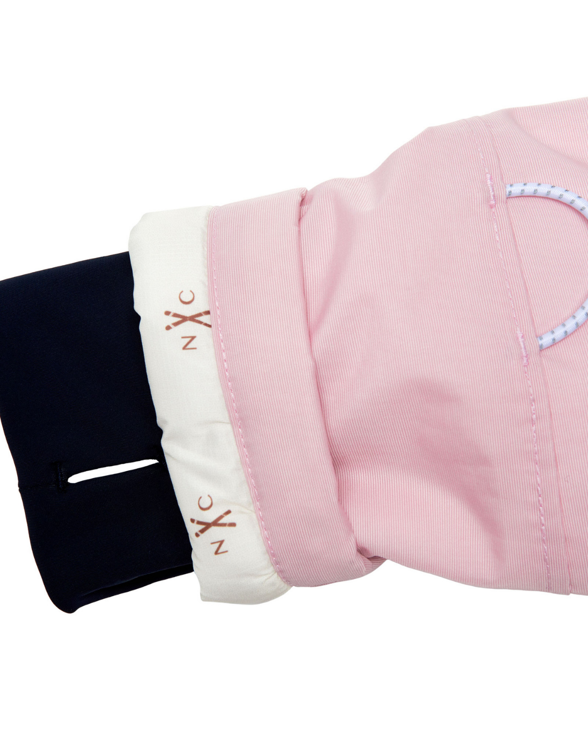 Kids Ballerina Pink Winter Coat with Red Rugby Stripe