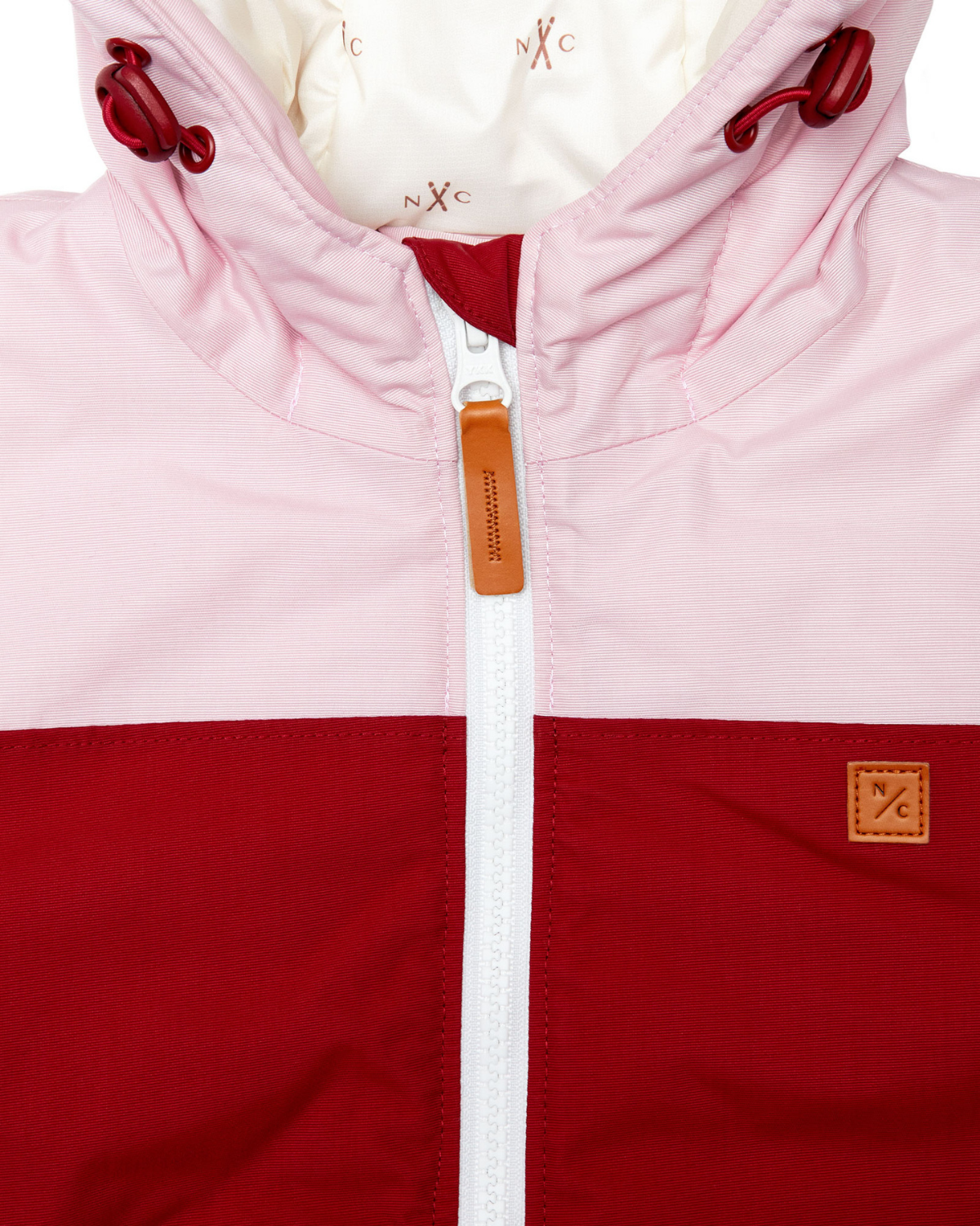 Kids Ballerina Pink Winter Coat with Red Rugby Stripe