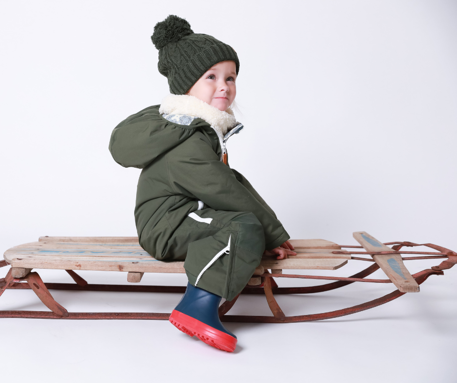 Mosaic Snowsuit in Olive Green