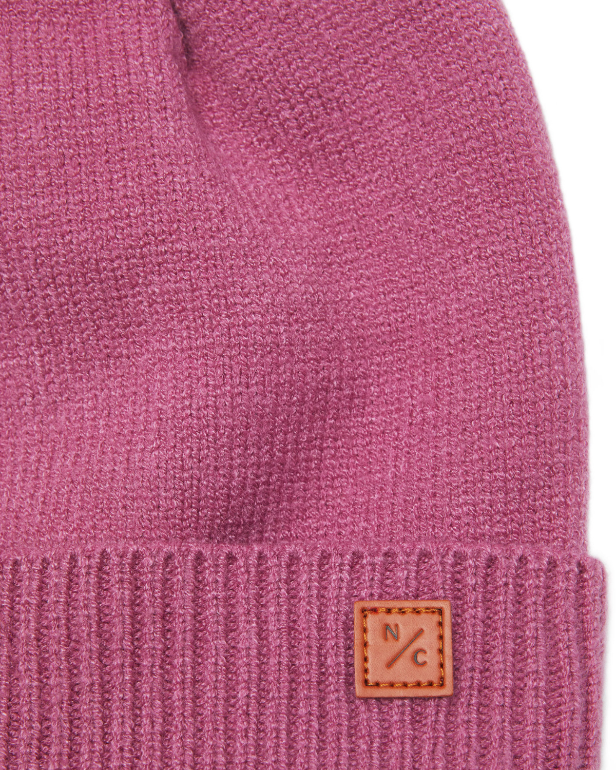 Rose Pink Knit Winter Hat with Faux Fur Pom