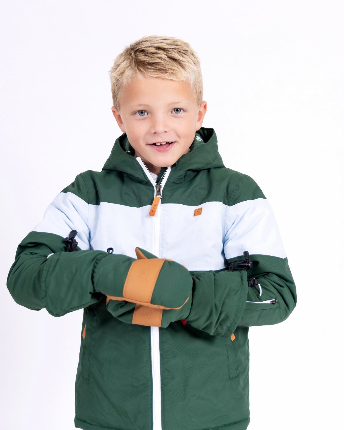 Kids Waterproof Mitten in Ivy Green
