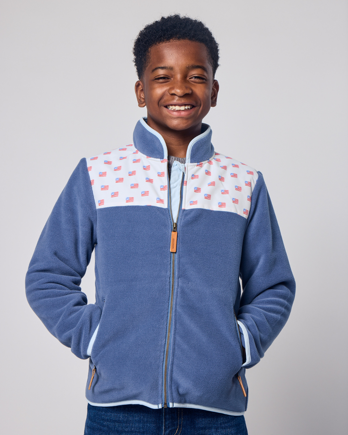 Kids American Flag Fleece Jacket