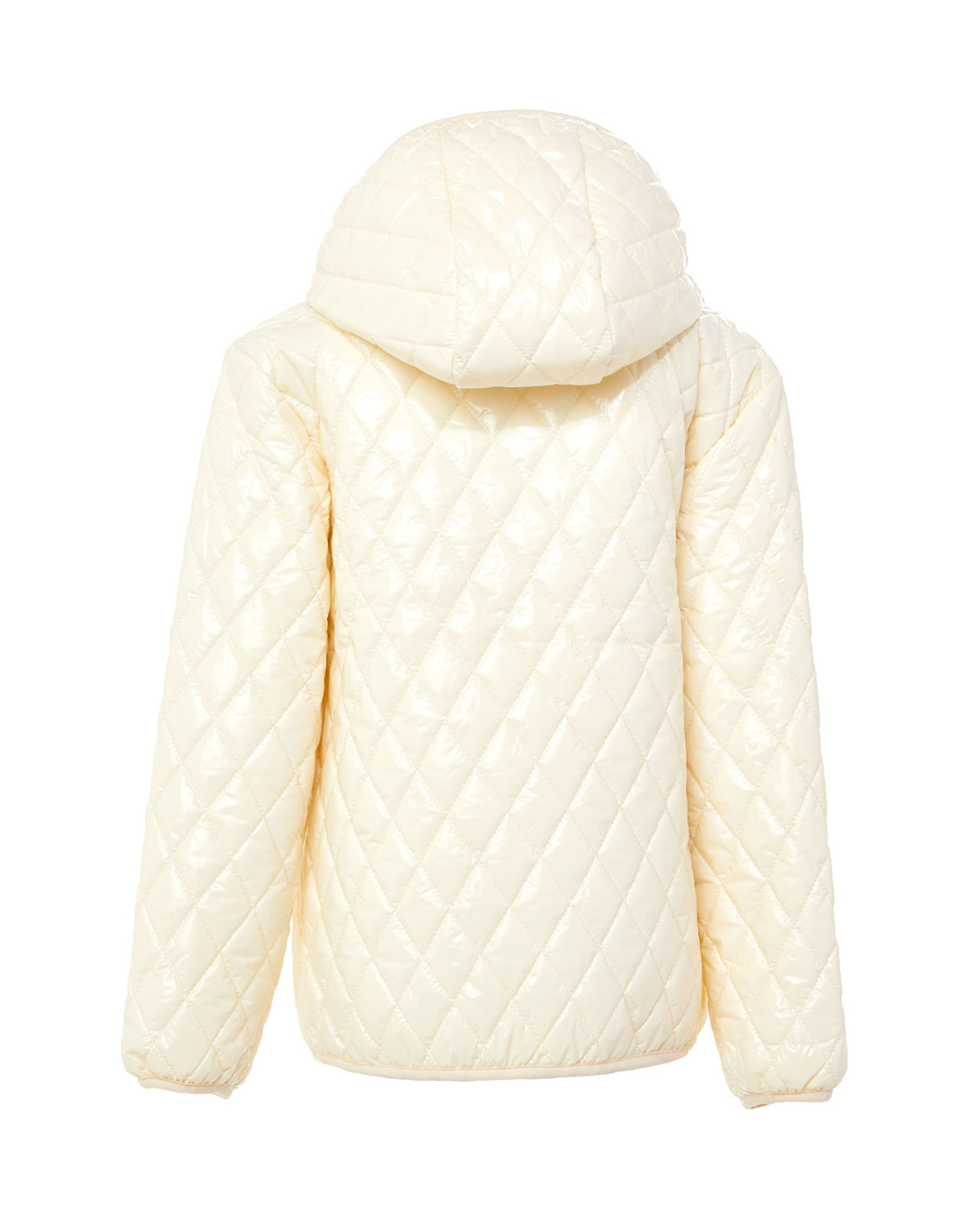 Kids Shiny Winter White Quilted Puffer Jacket