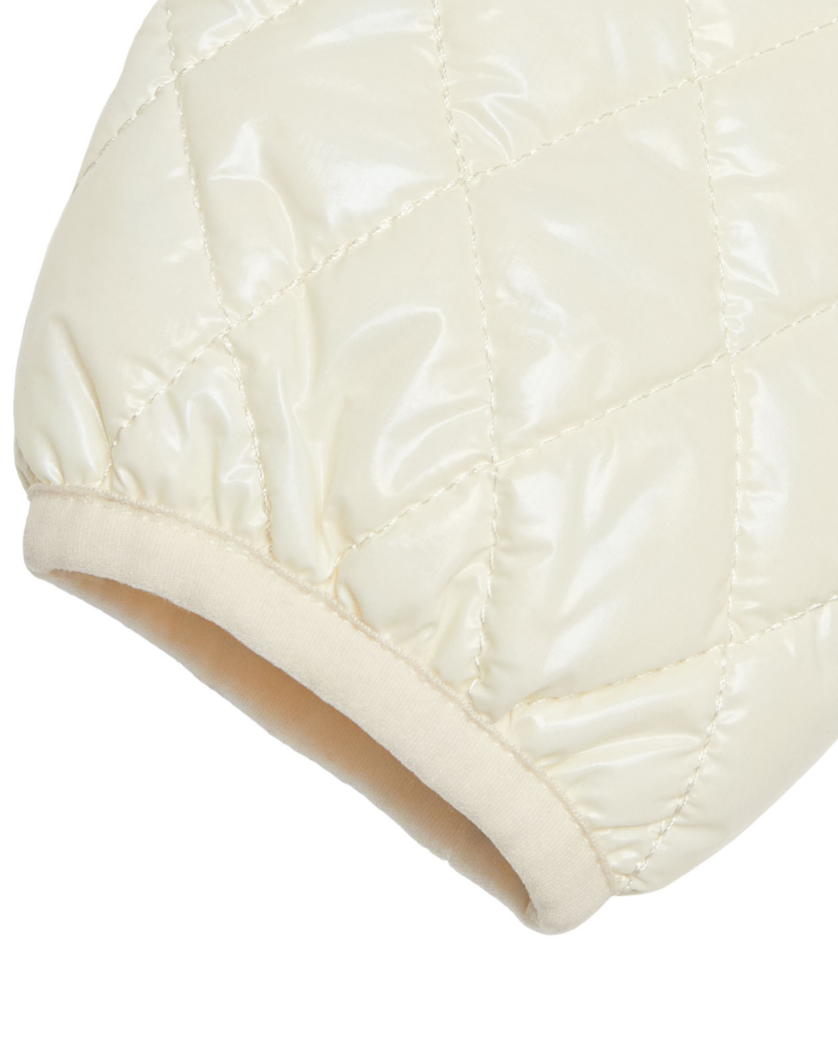 Kids Shiny Winter White Quilted Puffer Jacket