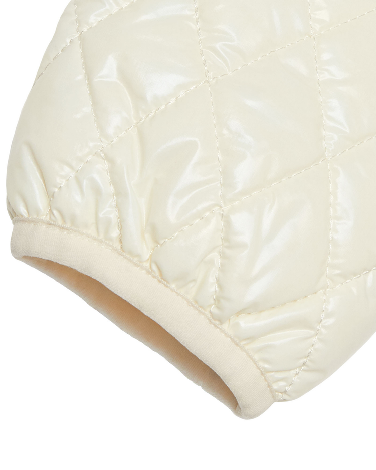 Kids Shiny Winter White Quilted Puffer Jacket
