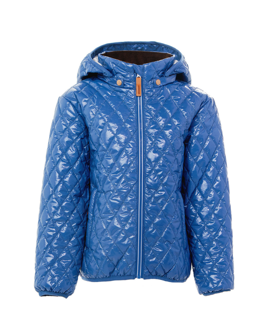 Kids Shiny Mountain Blue Quilted Puffer Jacket