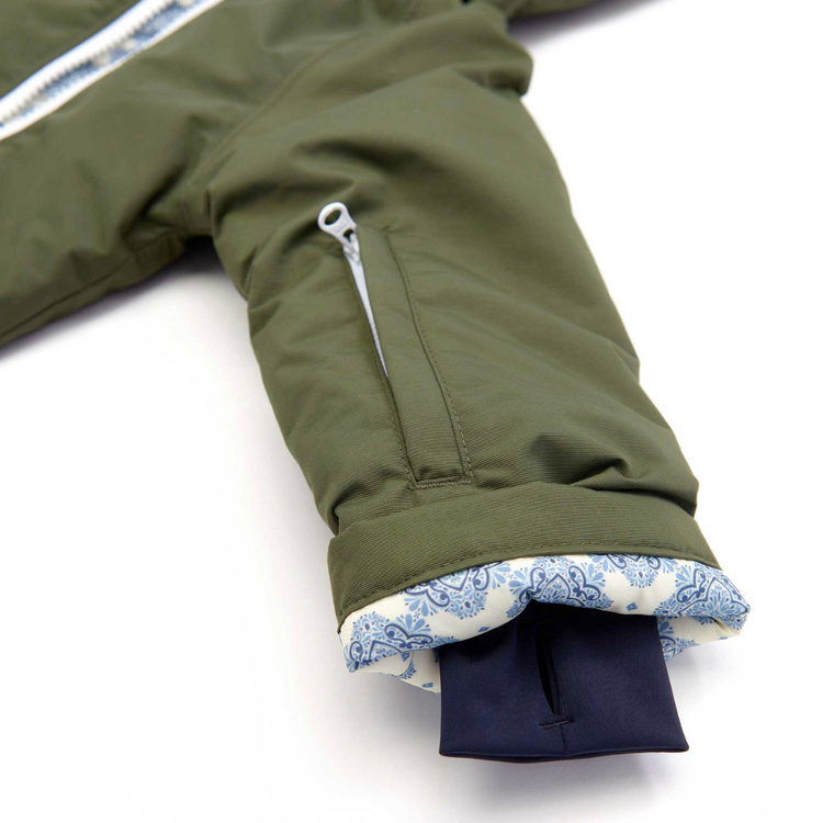 Mosaic Snowsuit in Olive Green