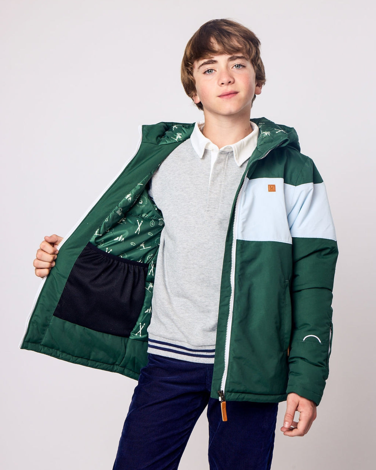 Kids Winter Coat in Ivy Green