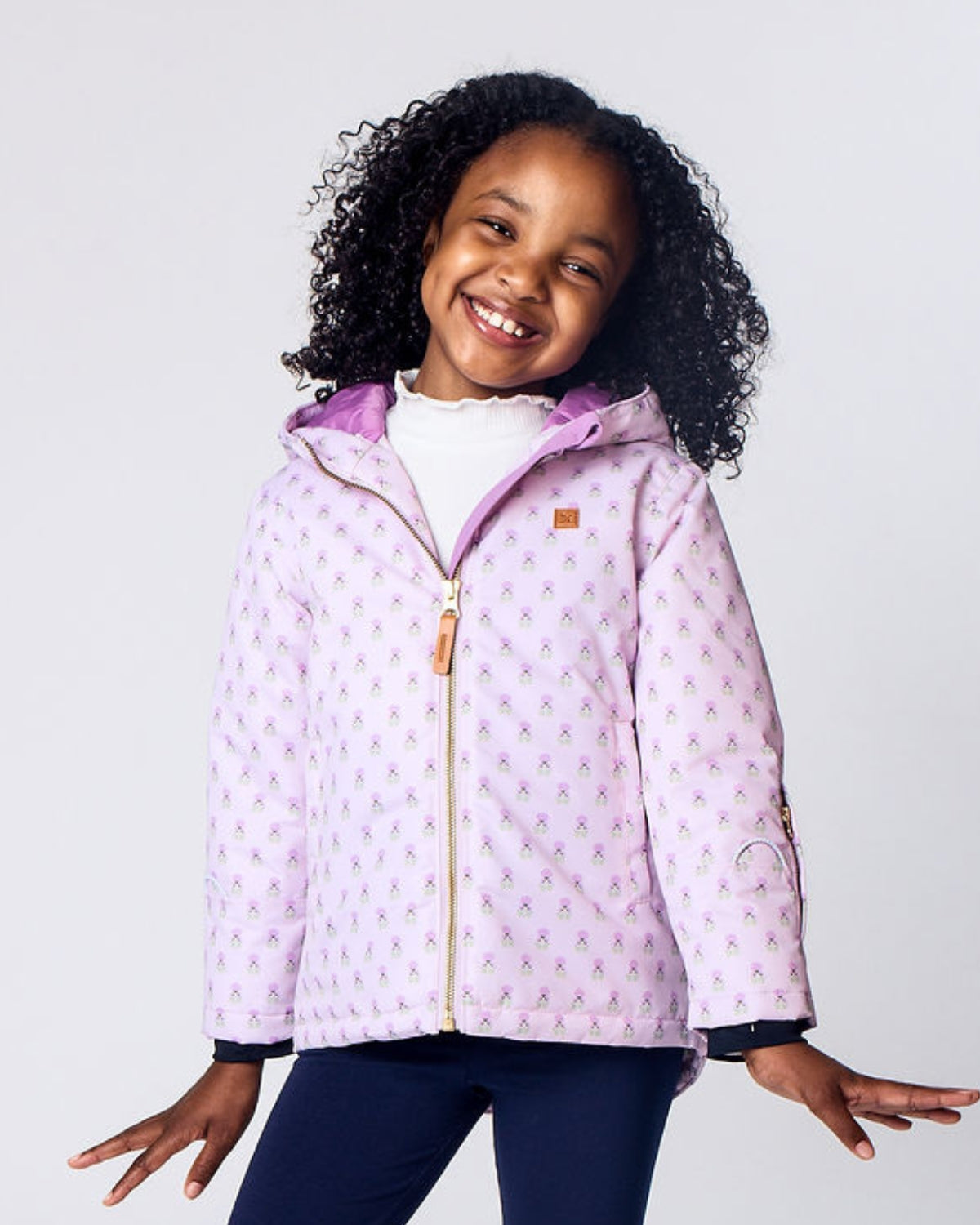 Kids Winter Coat in Pink Marigold