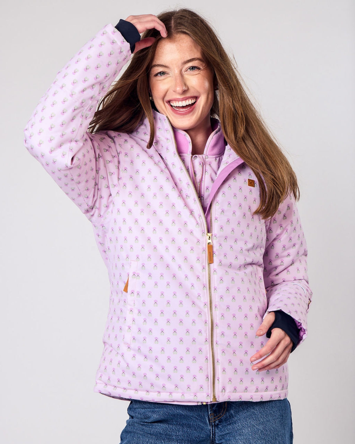 Women's Winter Coat in Pink Marigold