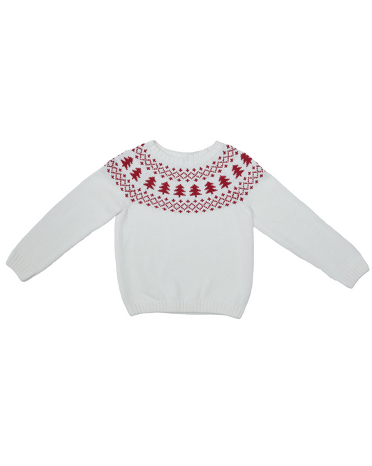 Kids Winter White Fair Isle Sweater
