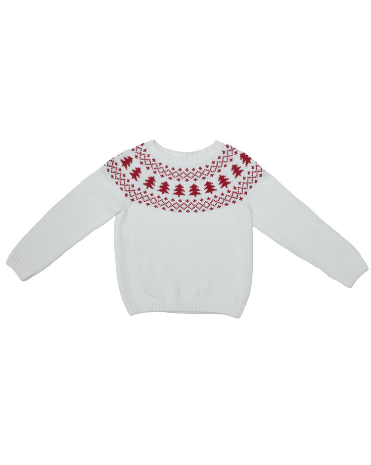 Kids Winter White Fair Isle Sweater