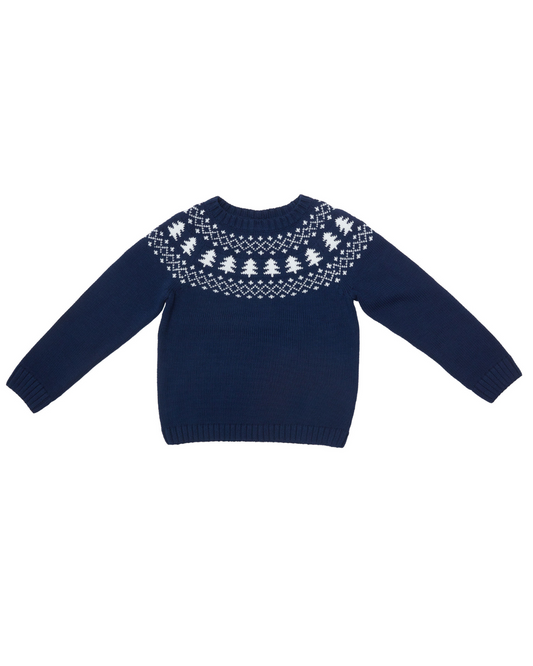 Kids Navy Fair Isle Sweater