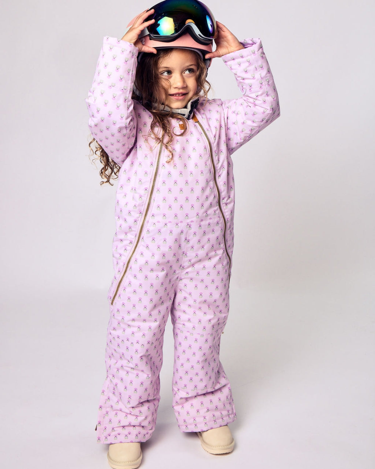 Kids Snowsuit in Pink Marigold