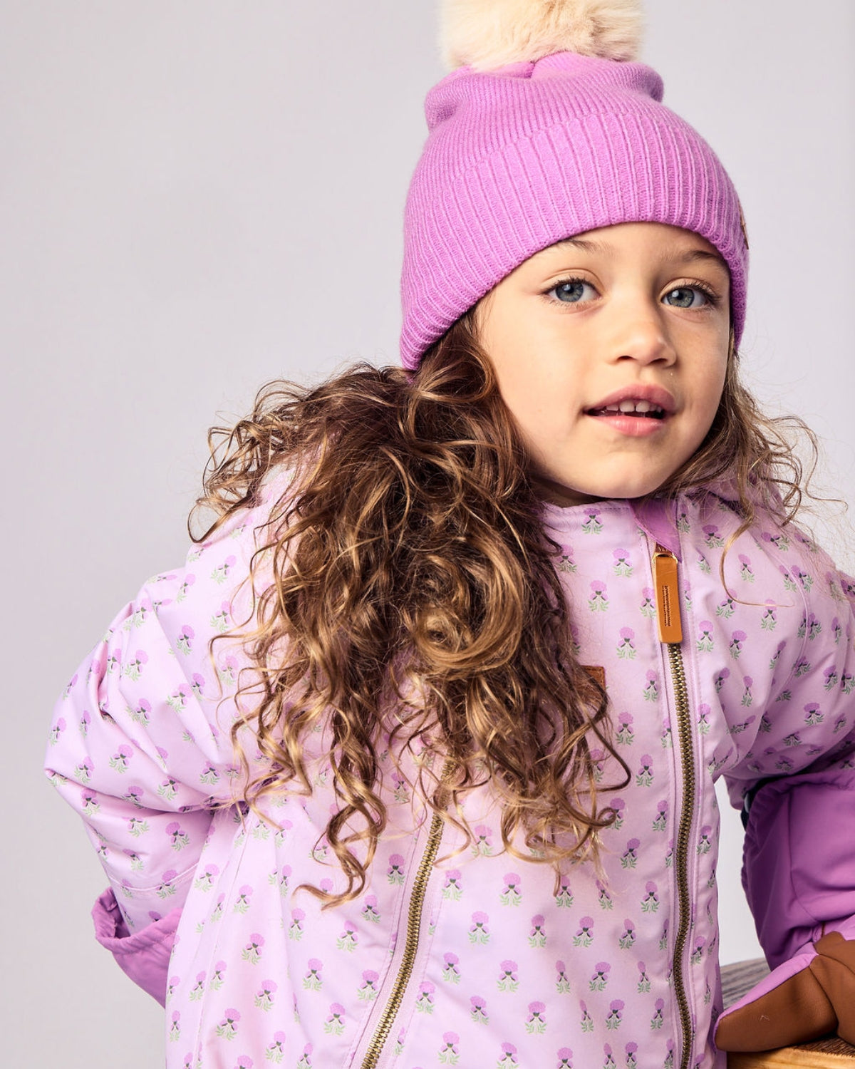Kids Snowsuit in Pink Marigold