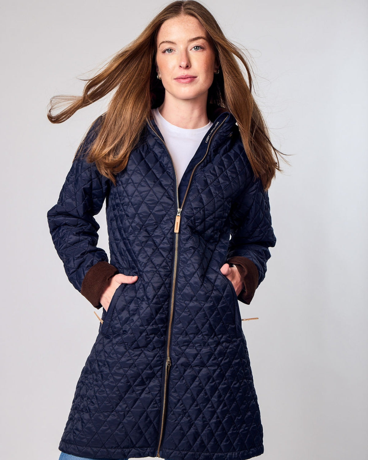Women's Puffer Jacket in Navy Blue