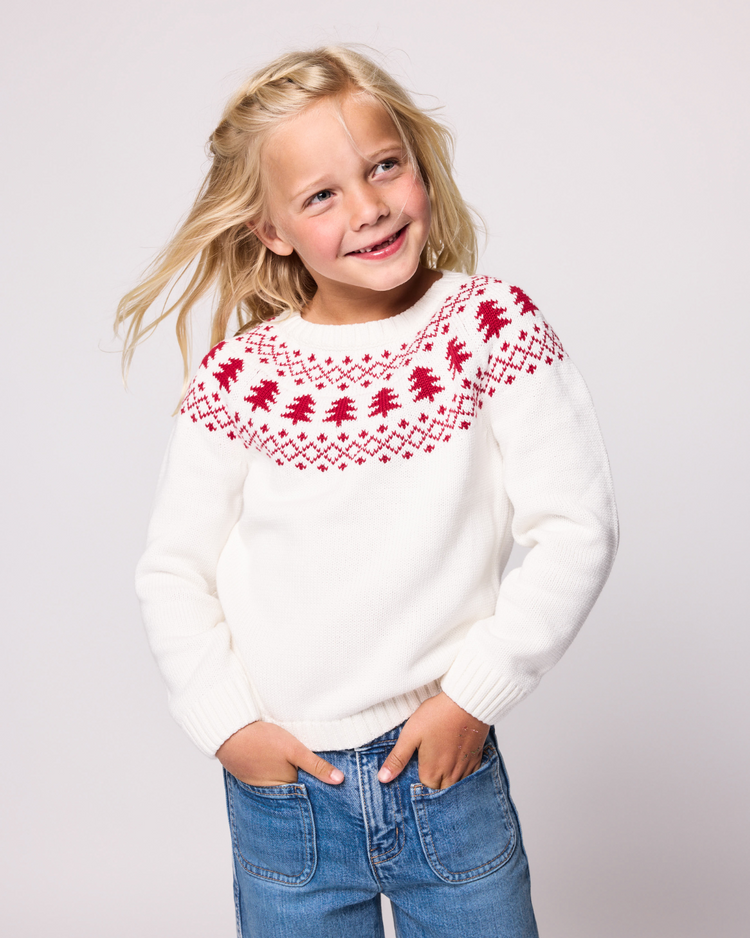 Kids Winter White Fair Isle Sweater