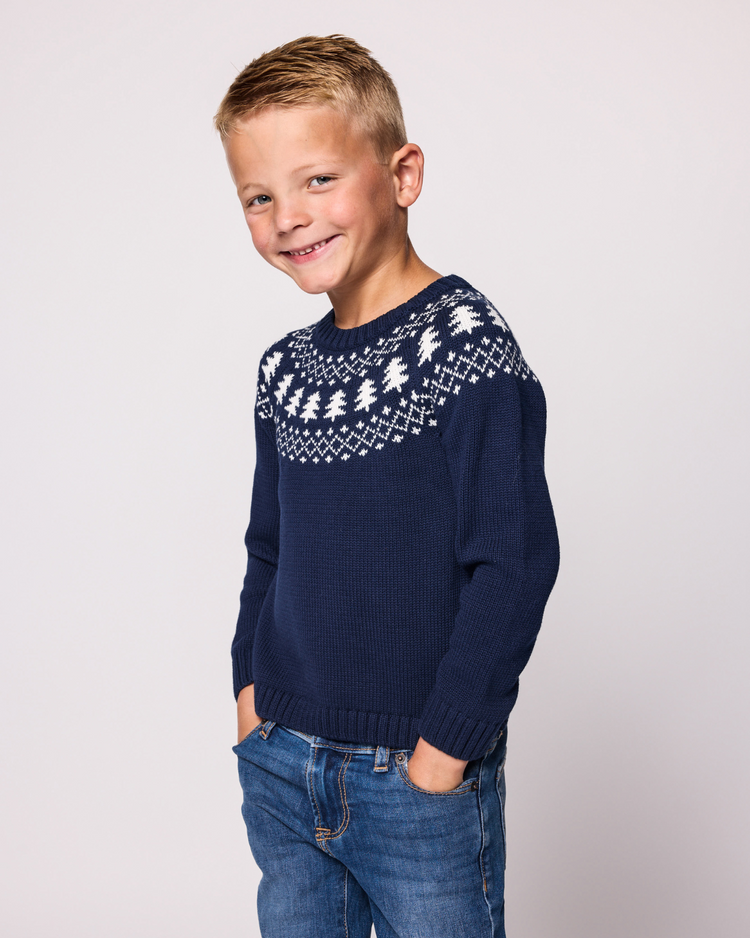 Kids Navy Fair Isle Sweater