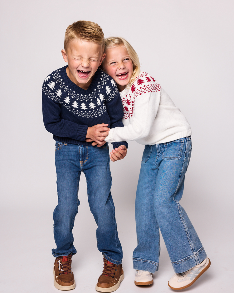 Kids Navy Fair Isle Sweater