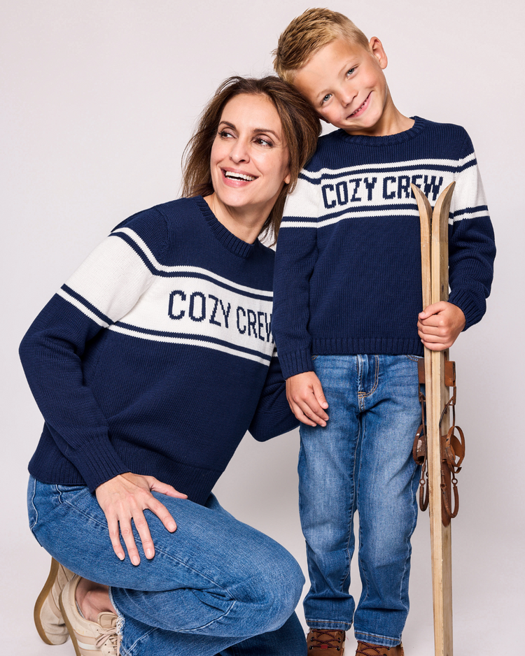 Kids Navy Cozy Crew Sweater