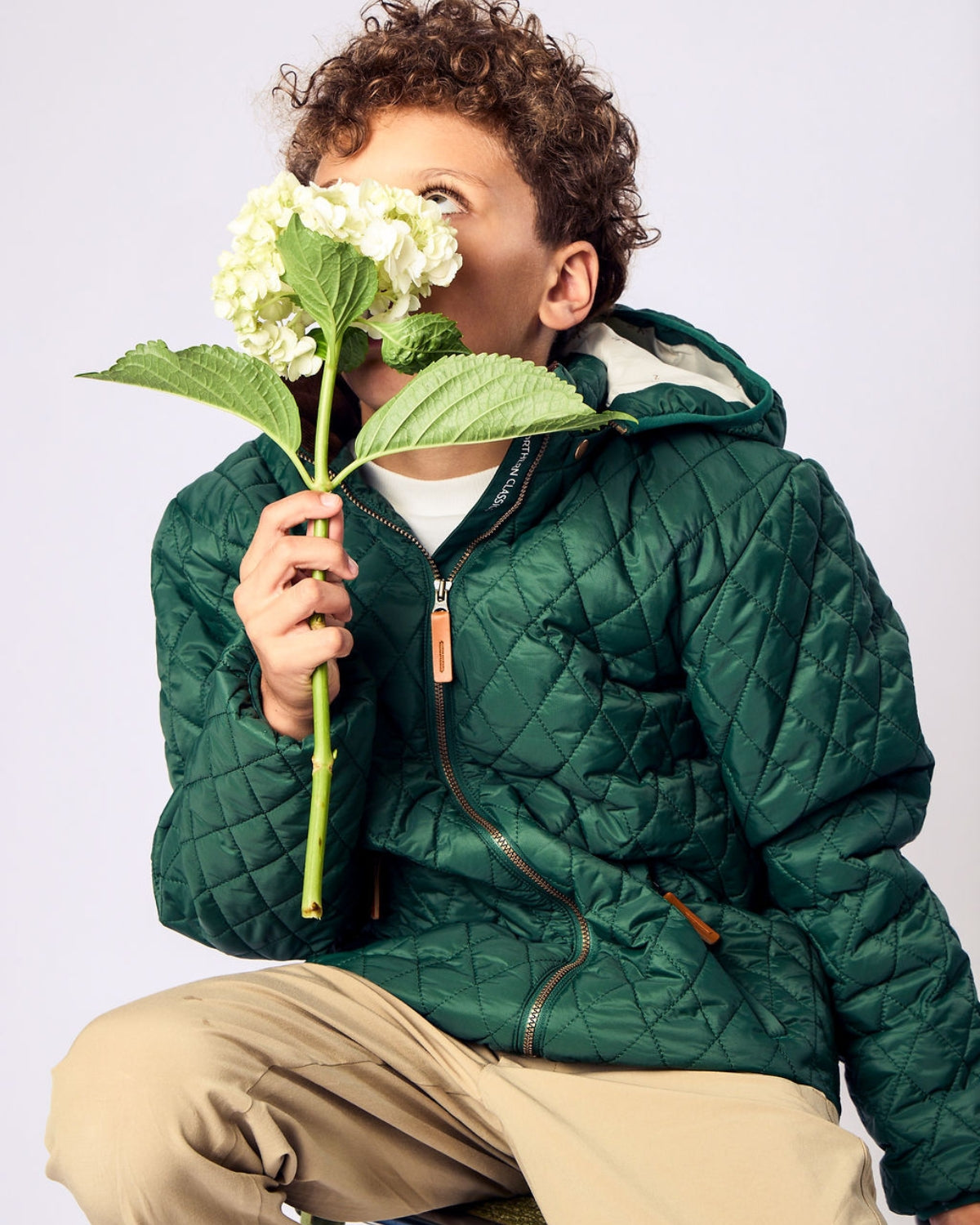 Kids Puffer Jacket in Ivy Green