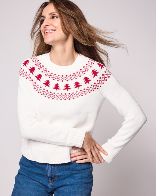 Women's Winter White Fair Isle Sweater