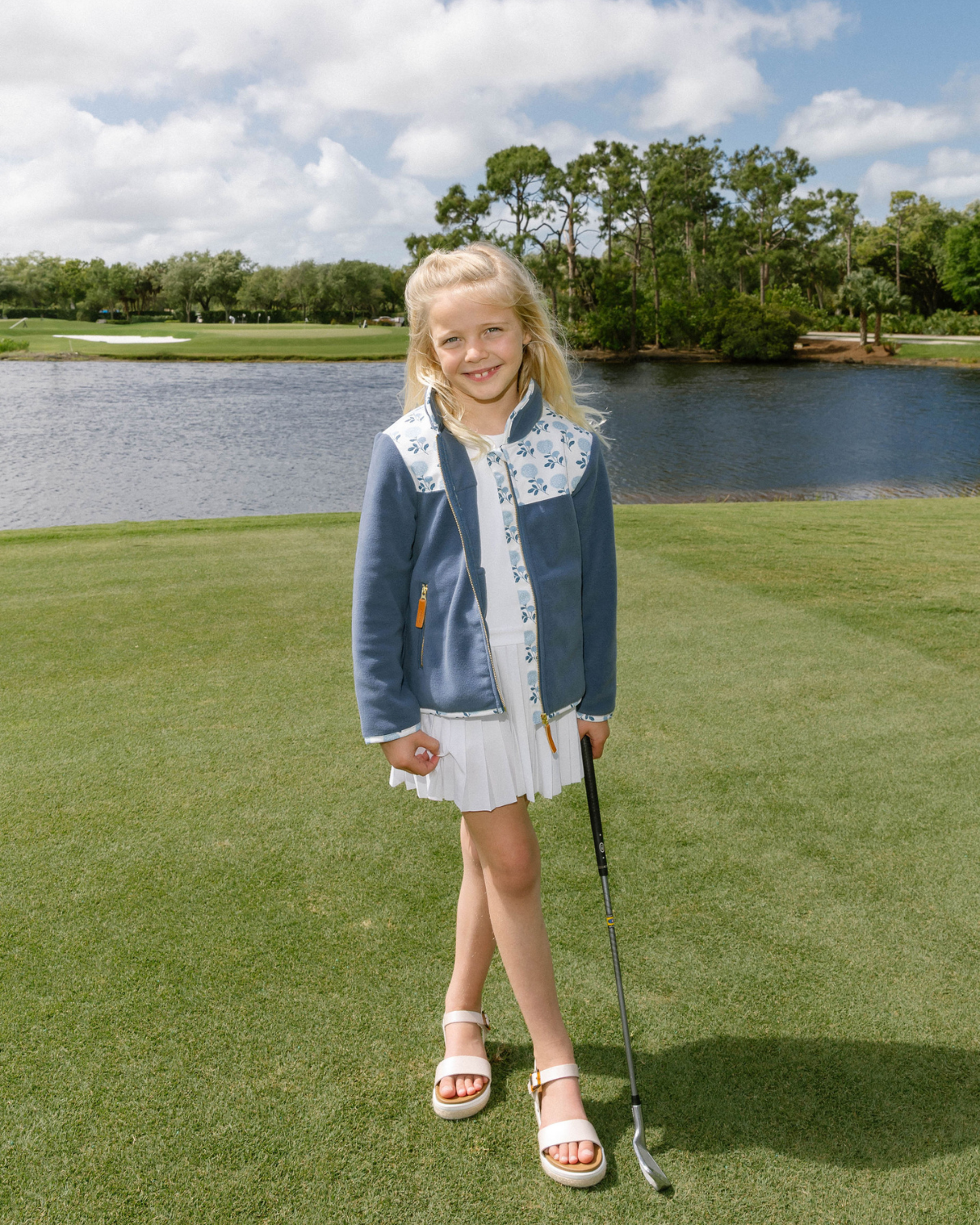 Kids Fleece Jacket in Hydrangea