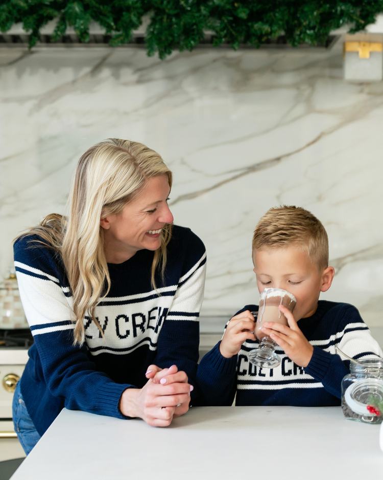 Women's Navy Cozy Crew Sweater